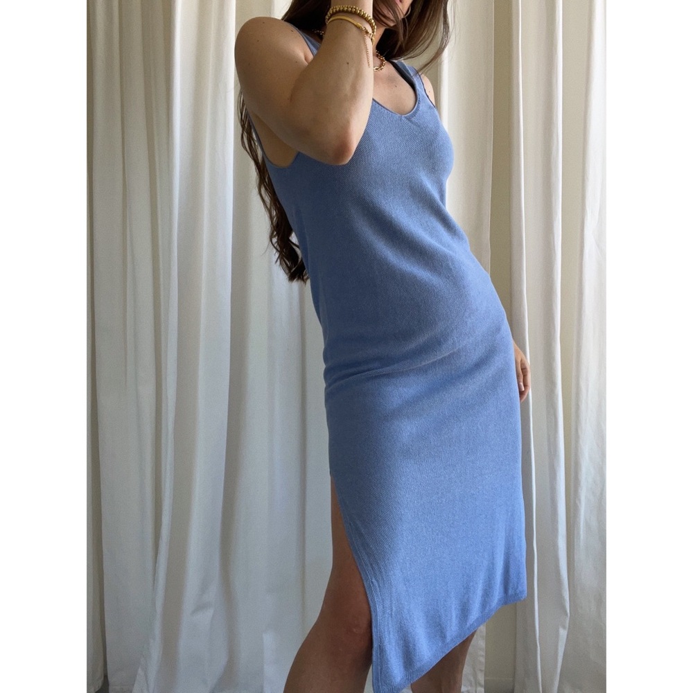 LAST • DRESS knit midi dress — In Sky - Picture 5 of 7